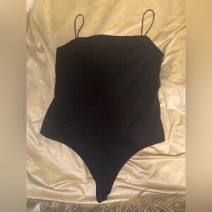 Banana Republic Thin Strap Black Thong Bodysuit